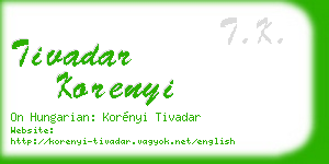tivadar korenyi business card